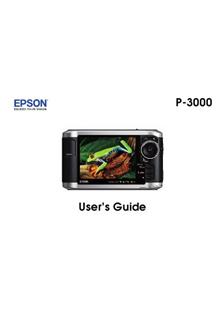 Epson P 3000 manual. Camera Instructions.